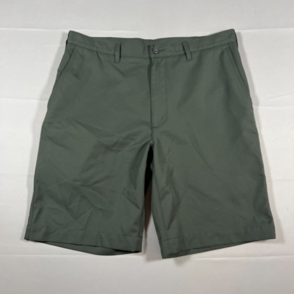 Pga Tour Golf Shorts Mens 34 Charcoal Gray Mid Rise Flat Front Moisture Wicking